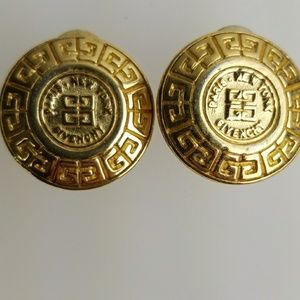 80's Givenchy Stamped Iconic Greek Round Earrings